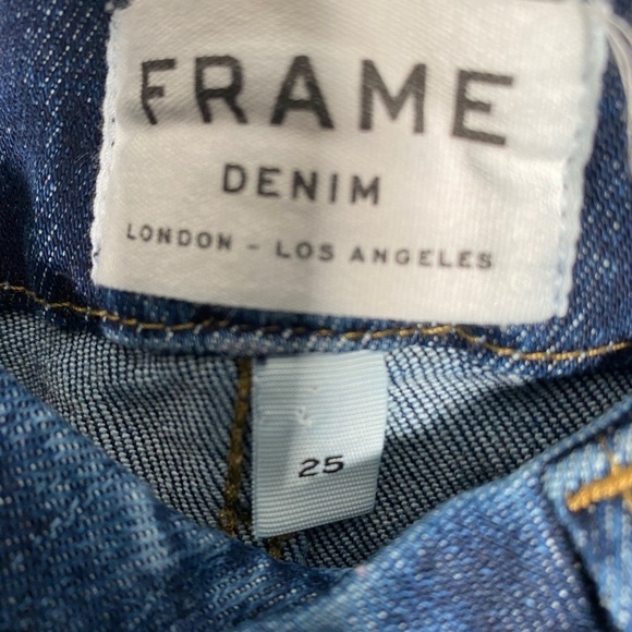 Frame Le Crop Mini Boot High Rise Fringe Hem Denim Jeans - Picture 8 of 11